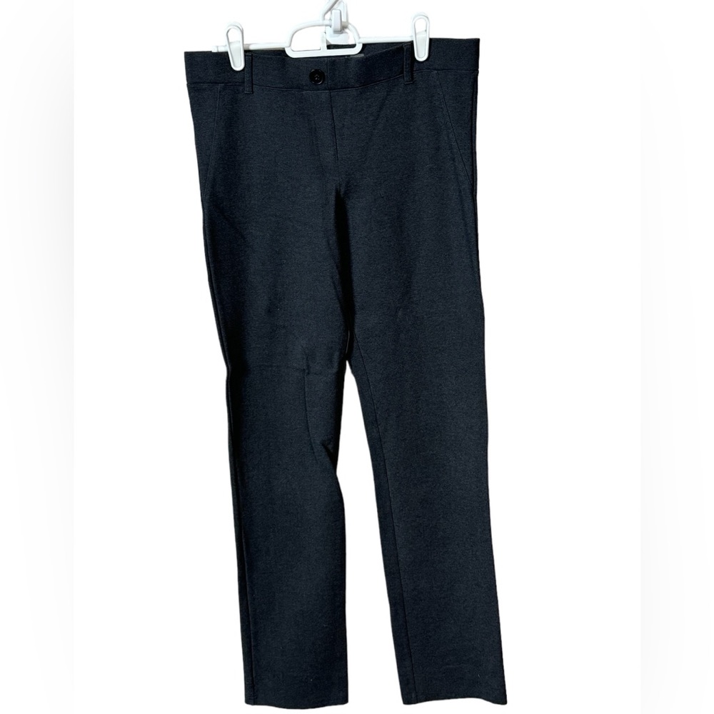Betabrand Size Medium Yoga Dress Pant, Bootcut, dark charcoal gray.